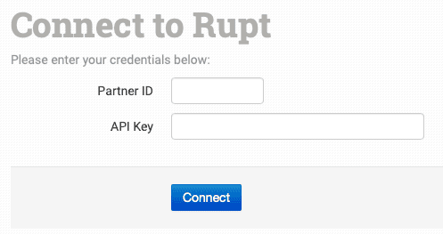 Rupt Integration Credentials