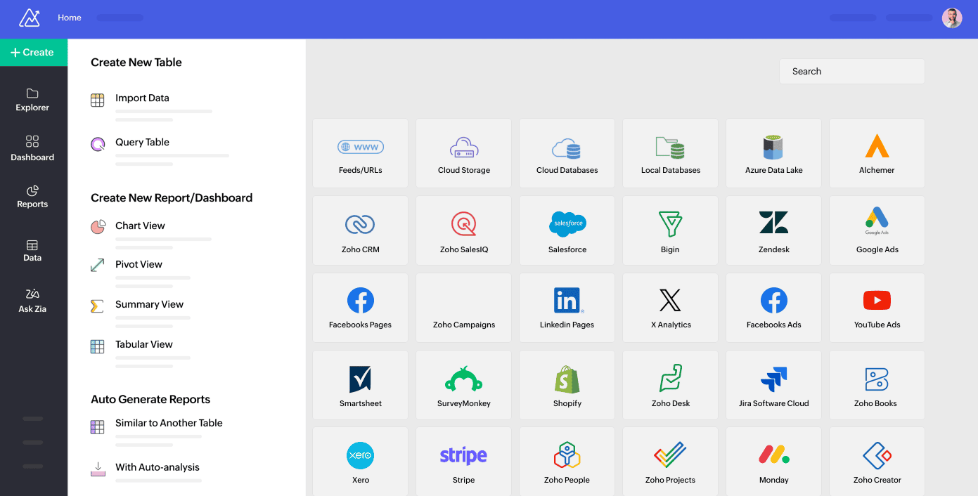 Zoho Analytics Connectors