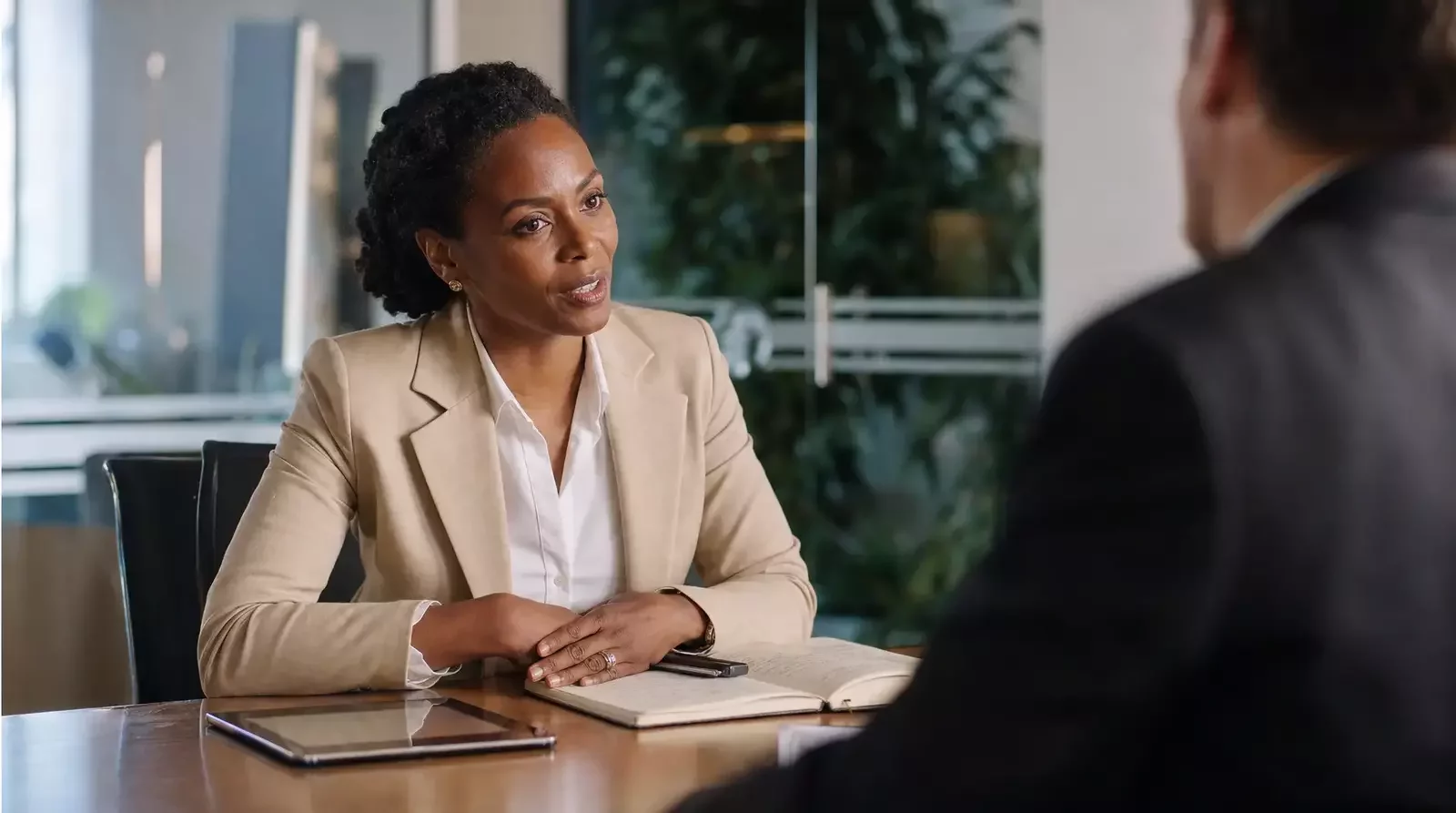Salesperson doing their sales thing