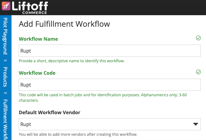 Liftoff add fulfillment workflow