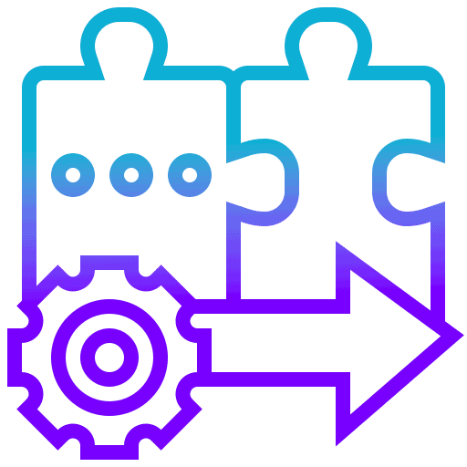 Conceptual image of puzzle pieces and gears