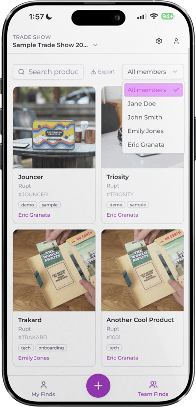 Trade Show Tracker App